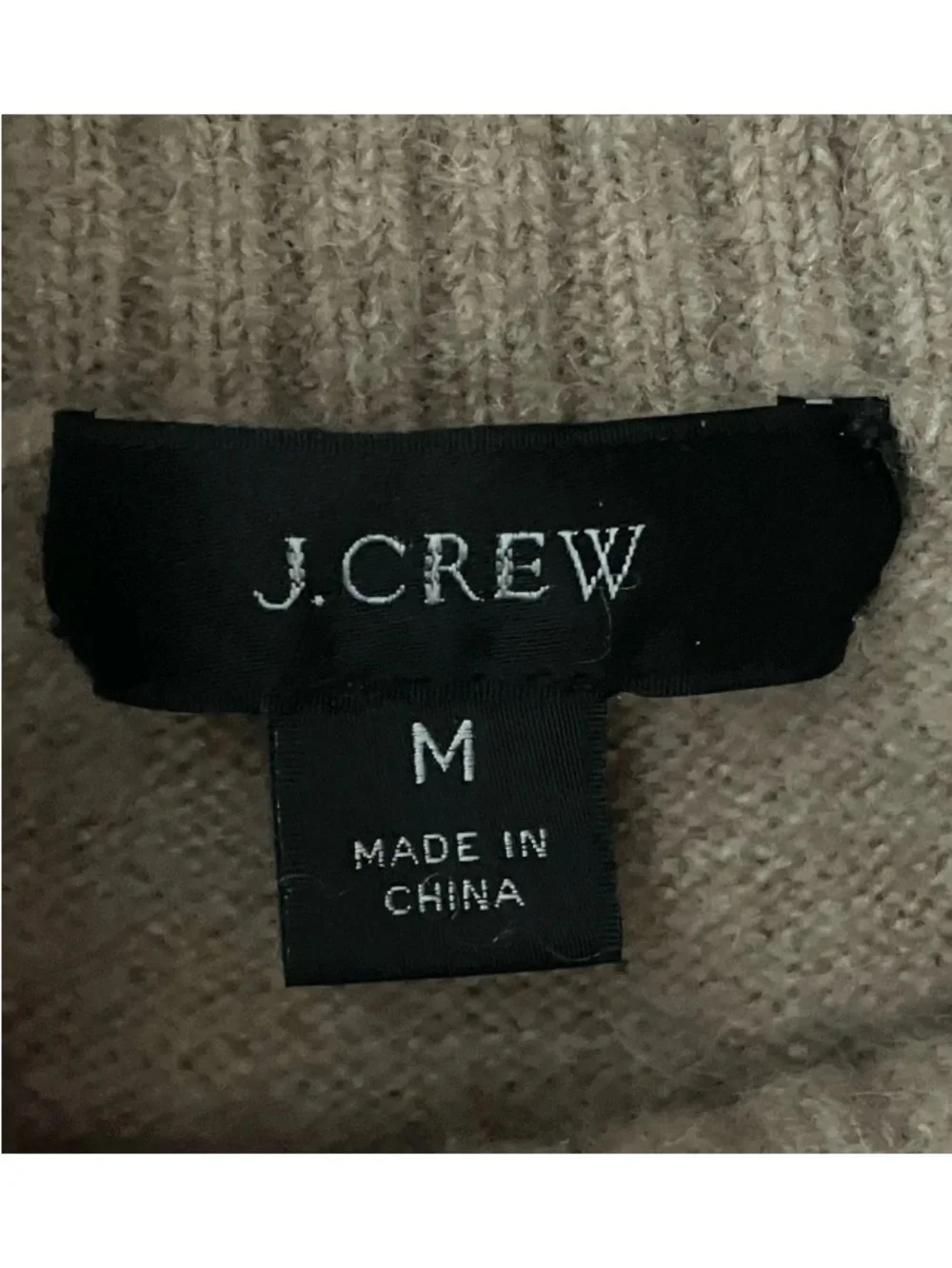 J. Crew Turtleneck Cozy Super Soft Yarn Sz. M Camel High Low Sweater Wool Blend.